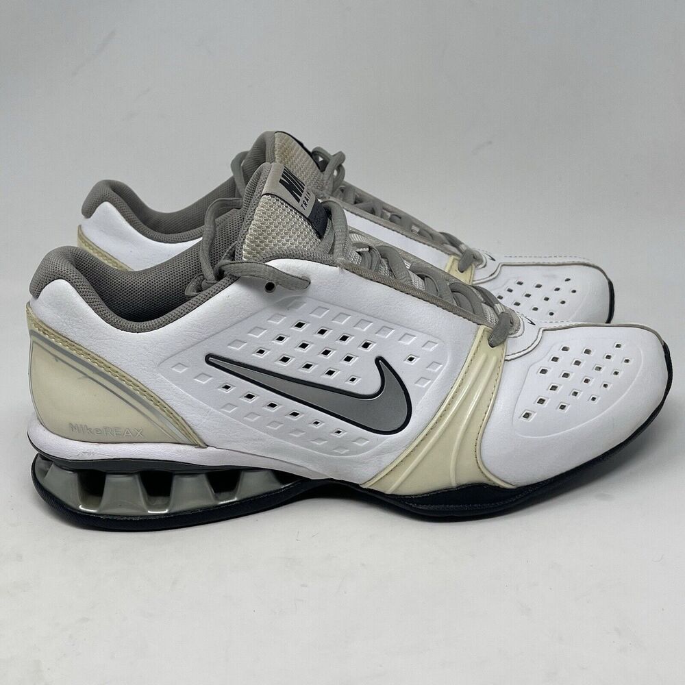 Nike Reax Rockstar Sneakers Womens 8 White Leather Trainers Shoes 415355-103